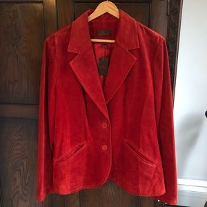 NWT Red Danier Suede Leather Blazer Jacket